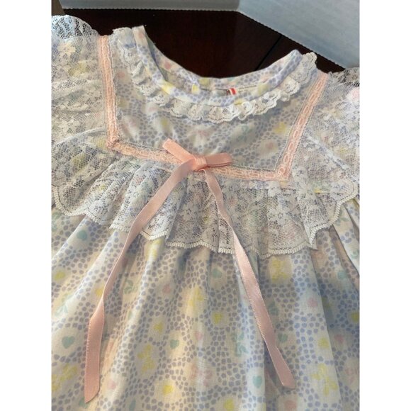 Vintage Pink Blue Yellow Lacey Girls Dress Size 24 Months - Picture 3 of 10